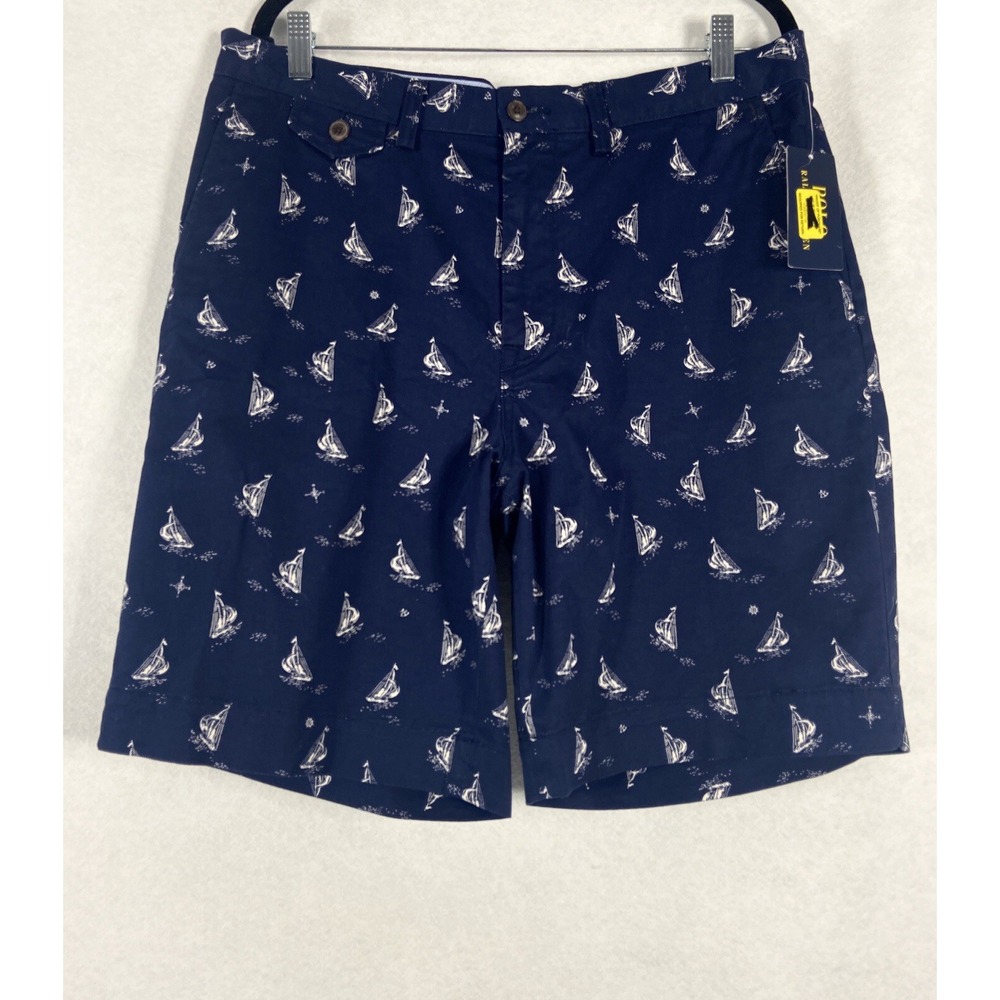 Polo Ralph Lauren Shorts Mens 34 Blue White Cotton Twill Stretch Classic Fit New